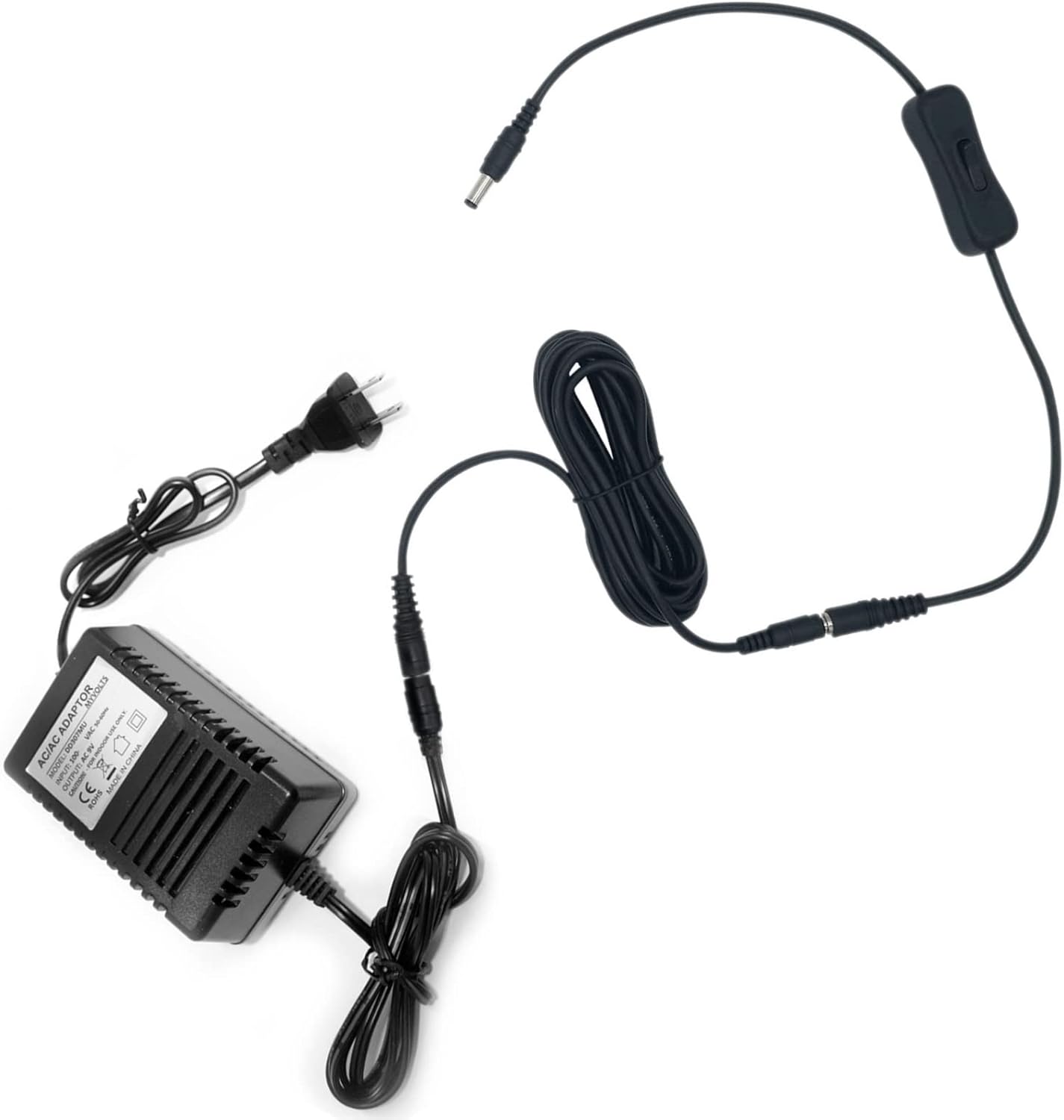 MyVolts 9V Power Supply Adaptor Compatible with M-Audio Audio Buddy Mic preamp - US Plug - with Extension and Inline Switch