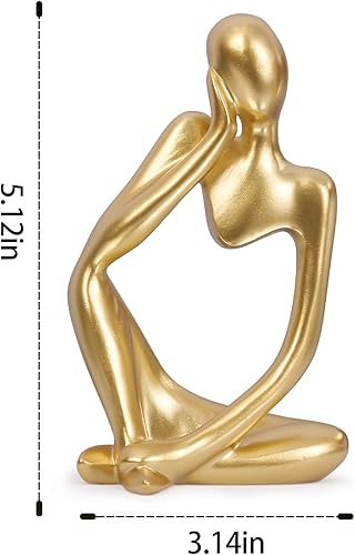 Miniatura 6 de INNOLITES Estatua de resina estilo pensador, esculturas abstractas, figuras coleccionables para decoración del hogar, estante de oficina moderno,