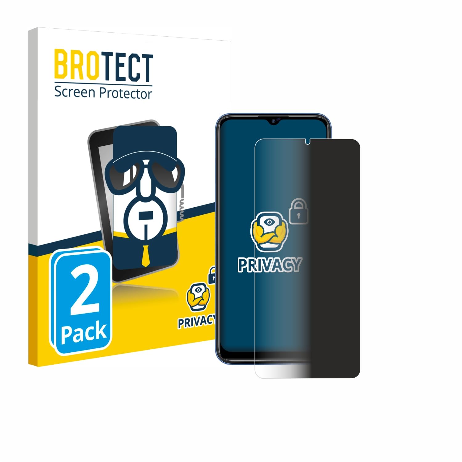 brotect (2 Pack Privacy Screen Protector Compatible with Acer Acerone Liquid S162E4 [Anti-Spy, Protection-Film, Blue Light Filter]
