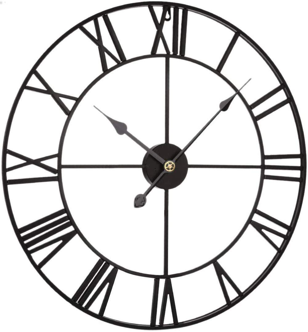 XJBTBA Zegar ścienny z mapą świata do wystroju salonu, minimalistyczny europejski wyciszenie zegara w salonie Zegar nordycki spersonalizowana dekoracja, B-78 * 36,5 cm