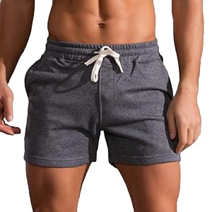Muscularfit Mens Running Shorts 3 Inch Gym Workout Athletic Shorts Drawstring Elastic Waist Summer Beach Shorts Outdoor Sport