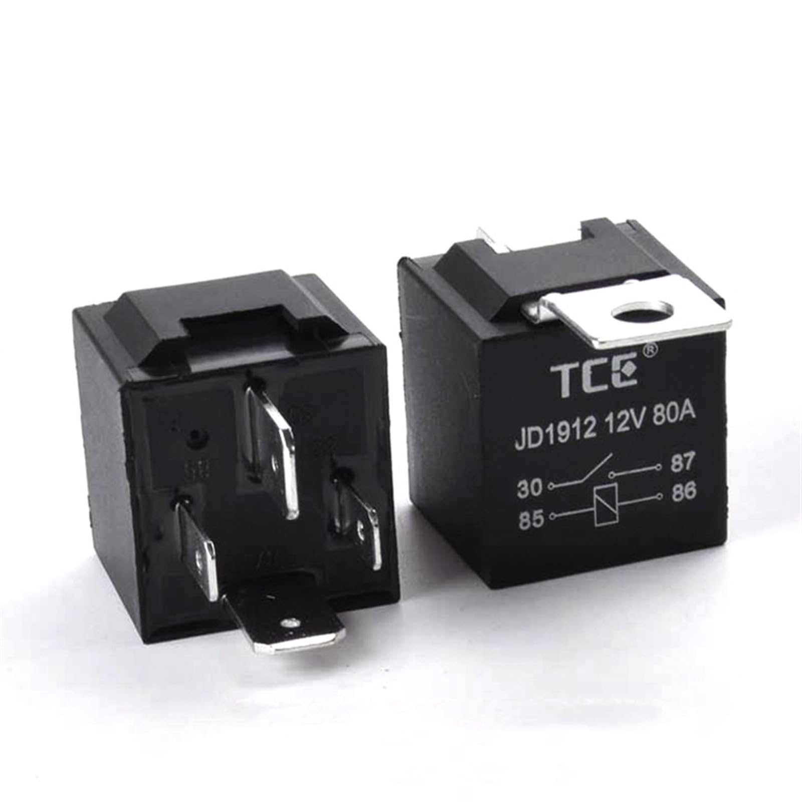 AQHYEBNSR 1PCS JD1912 Car Relay 12V 24V 80A 4Pin DC AMP SPDT Starter Auto Universal for Motor Automotive(4pin 80a 12v,Relay and socket)