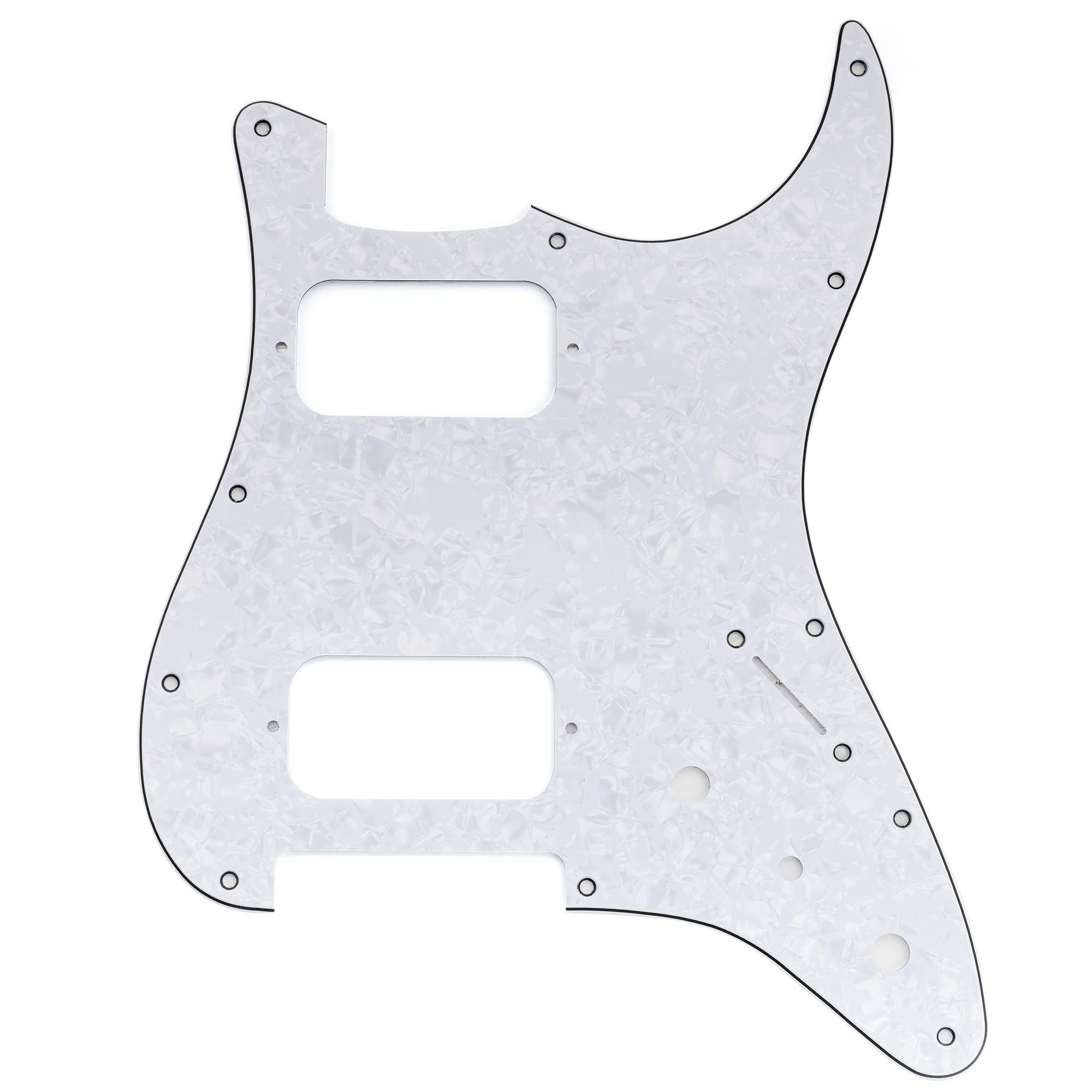 Musiclily Pro 11 Holes ST HH Guitar Pickguard with Round Corner Uncovered Humbucker 2-Pot Mini Switch Layout for Fender Squier Strat Style Electric Guitar