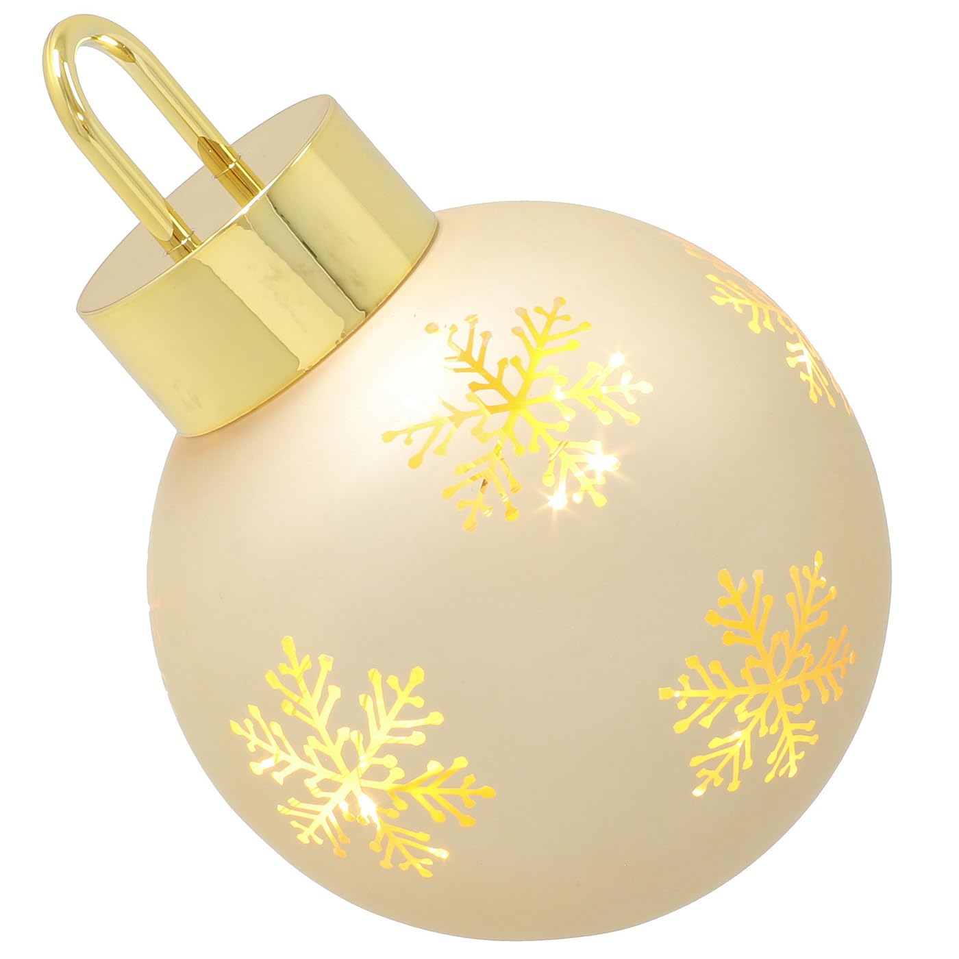 Shudehill Giftware Bright Xmas LED Bauble Collection Decorative Light Up Christmas Ornaments Assorted Sizes and Colours (Gold Small Height 15x Width 12x Depth 12cm)