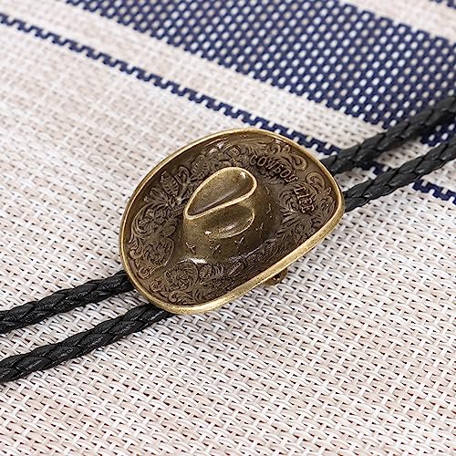 Image of Bolo Ties for Men Western - 3D Cowboy Hat Design With Vintage Boots, Western Bolotie Bola Tie