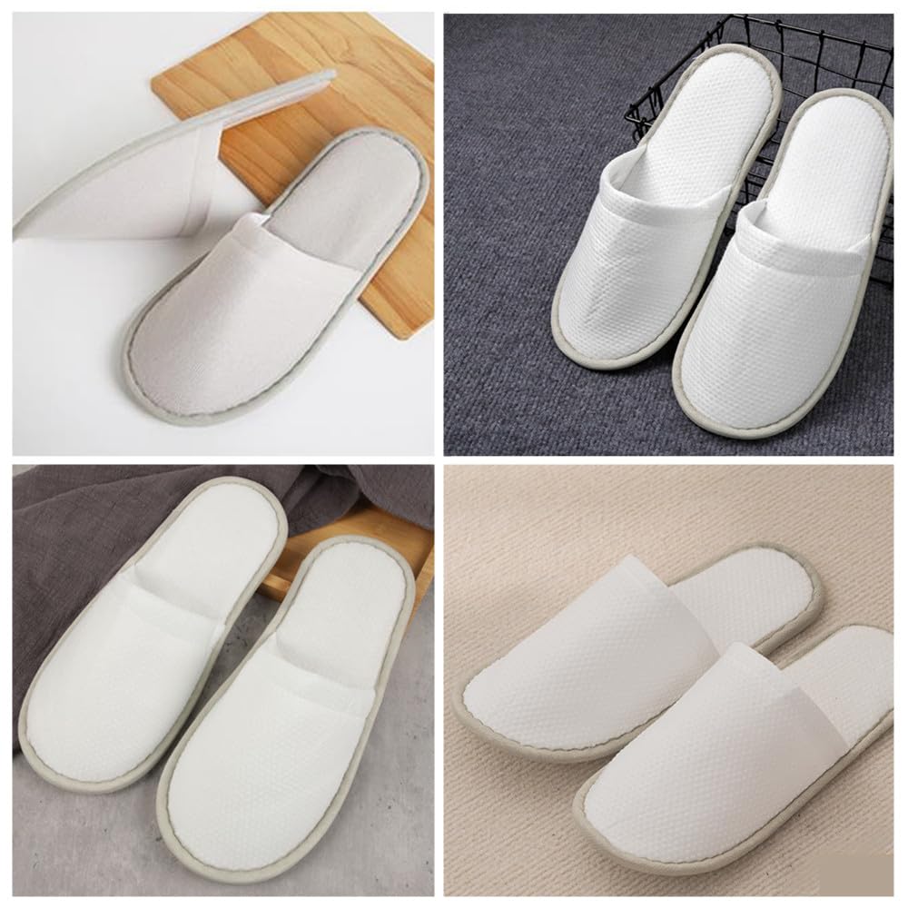 bianco Ciabatte da Viaggio, Pantofole Hotel,Pantofole Ospiti,Ciabatte Ospiti,Antiscivolo,Pantofole Antiscivolo,per Ospiti Spa Famiglia Hotel Festa Casa,3 Paia