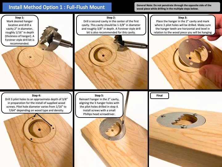 Image of Flush Mount Hanger for Wood Signs and Plaques (8 Pack)