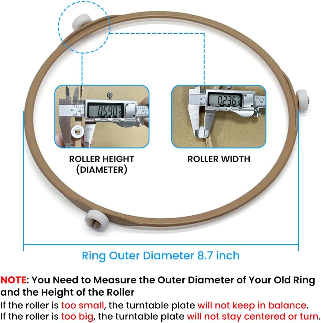 SDTC Tech 8.7" Microwave Turntable Ring with 15mm Rollers