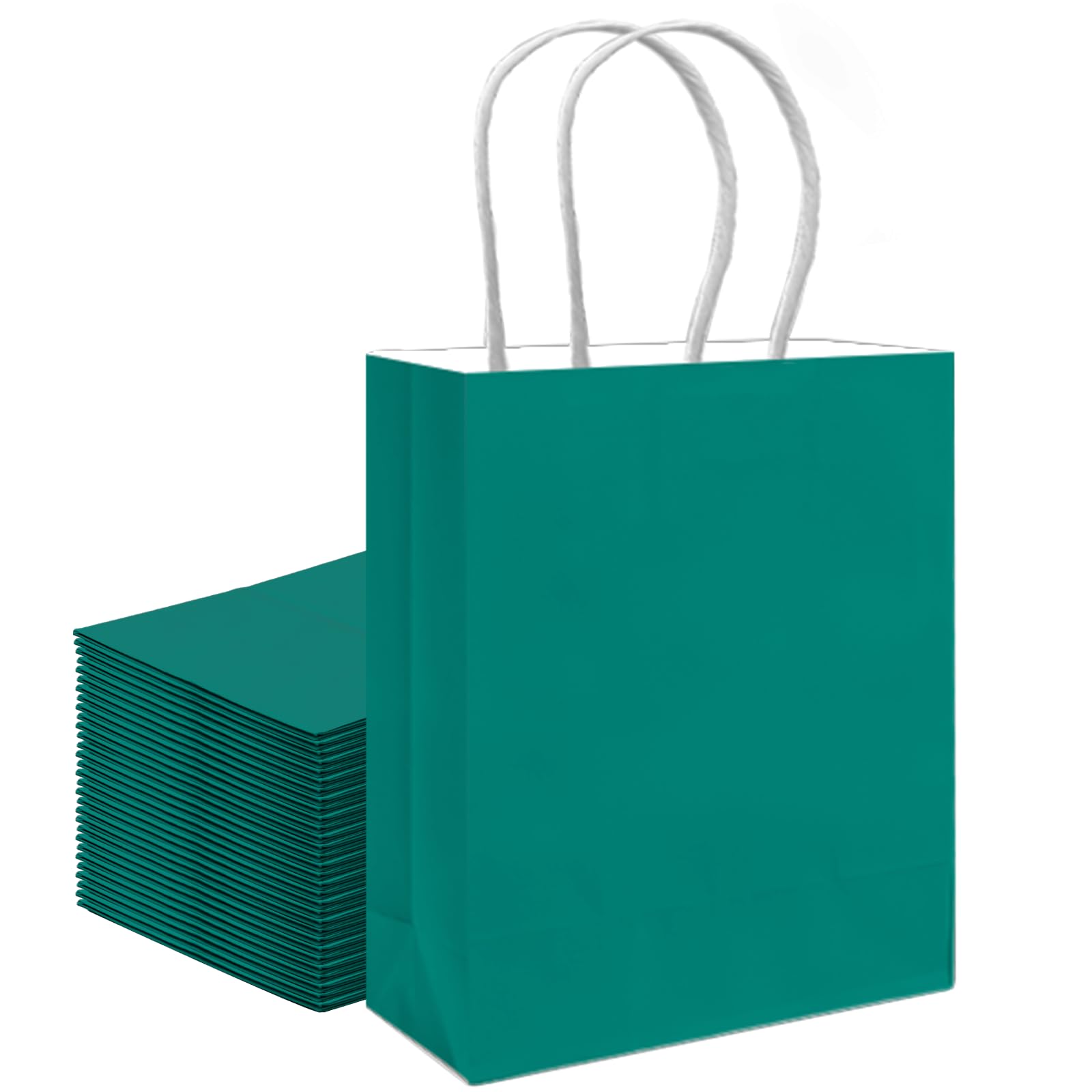 Gcardist 24PCS Medium Gift Bag with Handles Bulk 8.3"x4.3"x11" Gift Bags Deep Green Bags Multiple Uses (21x11x27.3cm,Medium Size) — image 1