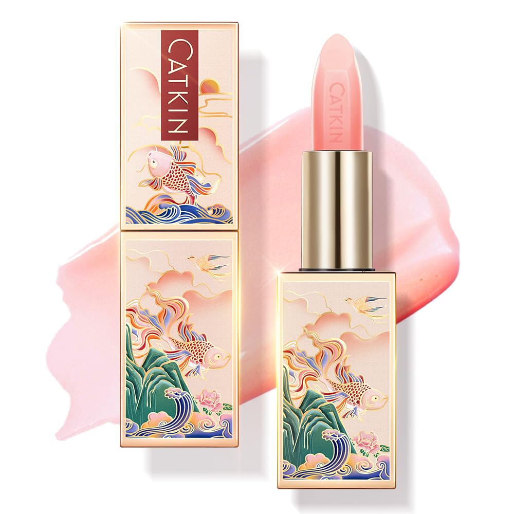 CATKIN Lip Balm Color Changing Lipstick Ultra Hydrating Lip Moistrurizer Chapstick with Vitamin E Nourishing For Cracked & Dry Lips 0.12 oz (C01 LUNA)