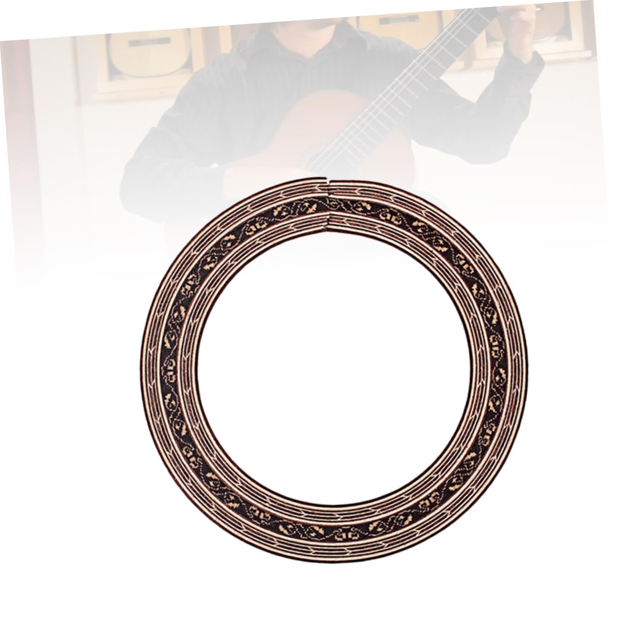 HANABASS Rosewood Guitar Rosette Sound Hole Decal Curved Strips for Inlay Laminated Design Minimal Sanding Required Fit for Classic Guitars