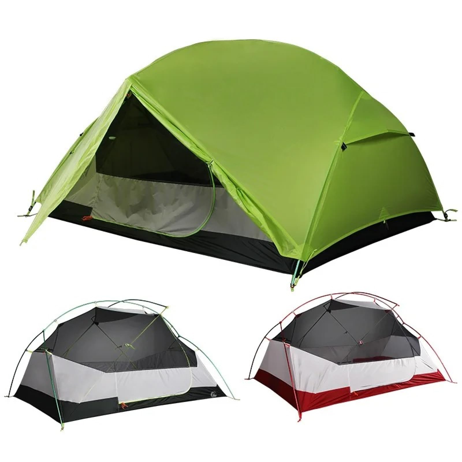 Namiot kempingowy wodoodporny 2-osobowy ultralekki namiot kempingowy 20d powlekany silikonem nylon wiatroszczelny wodoodporny namiot na cztery pory roku