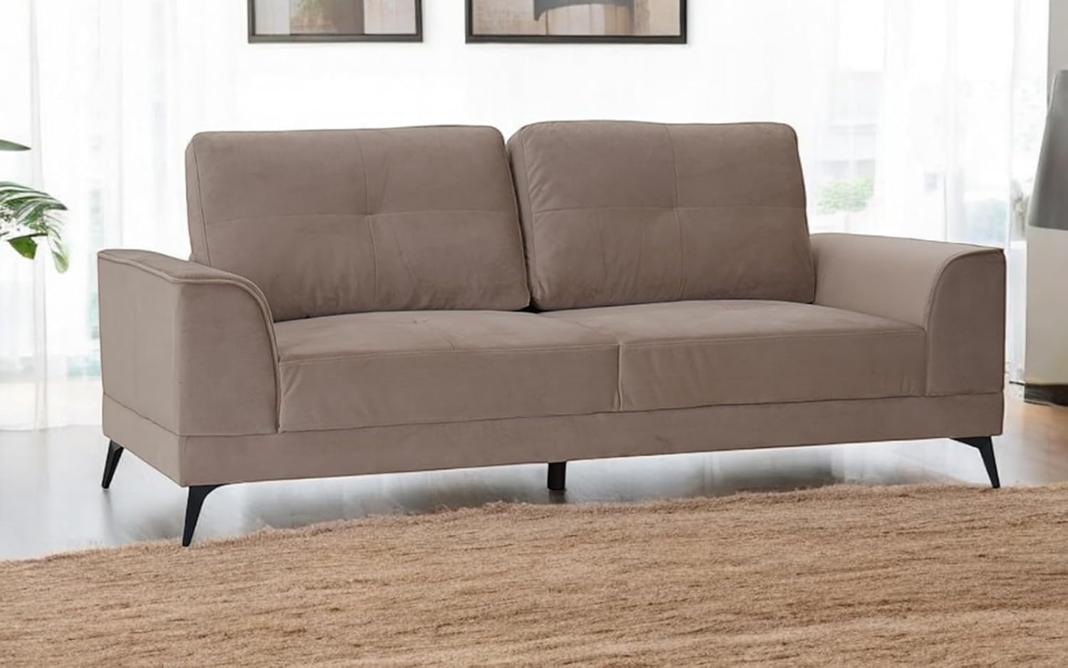 Royaloak Ipoh Malaysian Fabric Three Seater Sofa| Fabric | Tufting Design | Pocket Spring for Extra Comfort Sofa | Solid Wood Frame Construction Sofa | Metal Legs | 3 Seater Sofa | Sofa 3 Seater Royaloak Ipoh Malaysian Fabric Three Seater Sofa| Fabric | Tufting Design | Pocket Spring for Extra Comfort Sofa | Solid Wood Frame Construction Sofa | Metal Legs | 3 Seater Sofa | Sofa 3 Seater