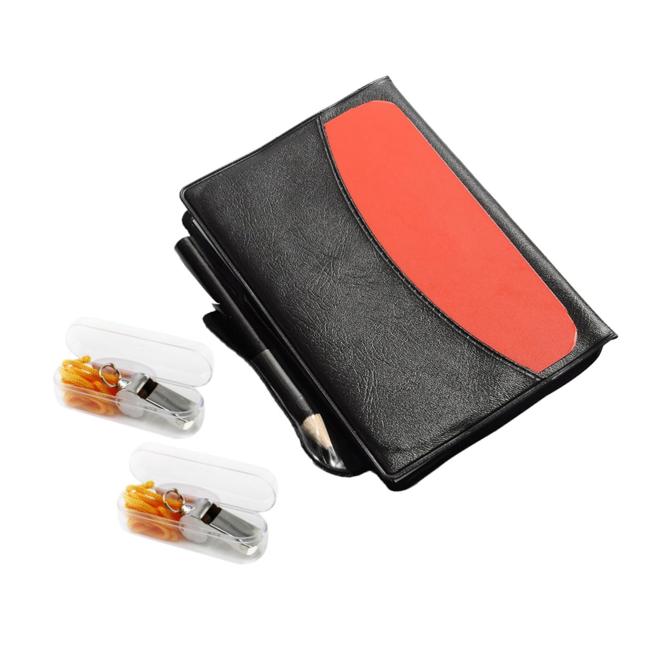 balacoo 2pcs Referee Set with Red Yellow Cards Whistles and Special Wallet for Easy Access Football Matches Durable and Compact Referee Kit for