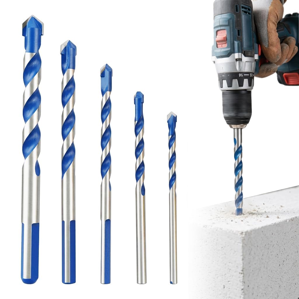 5 Pcs Concrete Drill Bit Set Masonry Drill Bit Set, 4-10mm with Storage Box