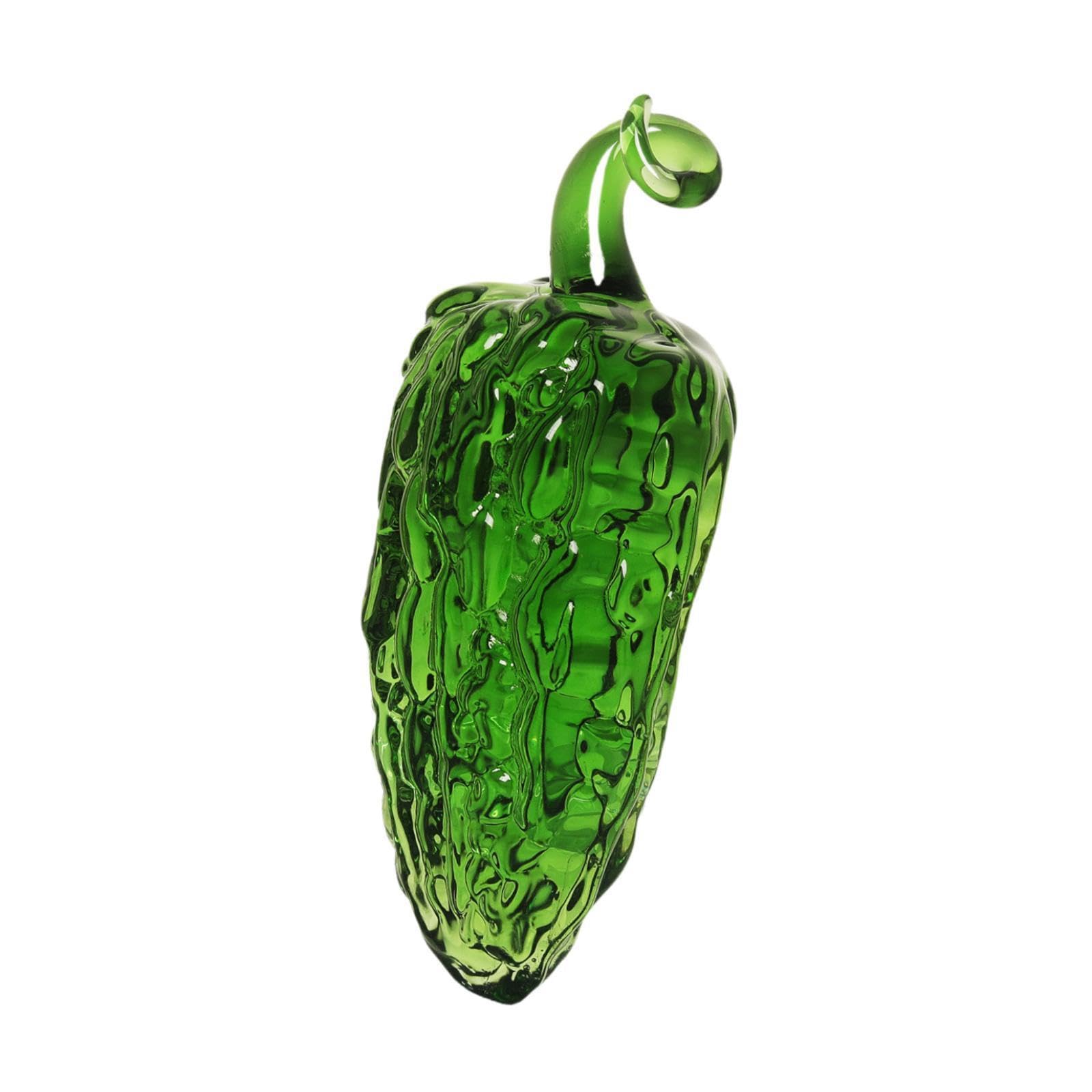 PIXZCSA Charming Vegetables Miniature Fruit Ornament In Crystal Tabletop Display Home Vegetables Miniature Fruit Vegetable Model, Green, 3.09x8.04cm
