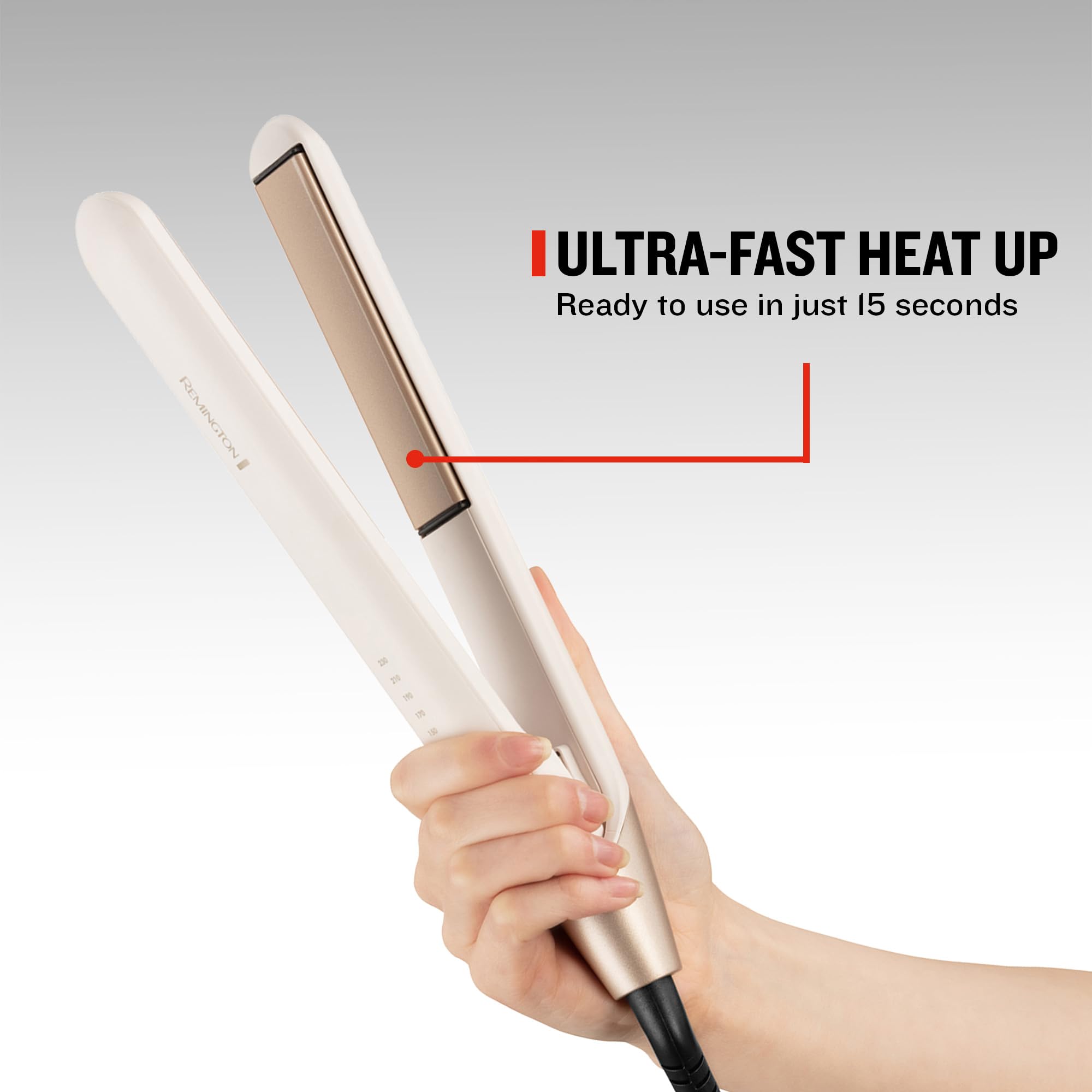 Remington Piastra per capelli Shea Soft - Piastre rivestite flottanti da 110 mm, rilascia micro-condizionatori per favorire la lucentezza naturale dei capelli, Controllo digitale con 5 impostazioni da