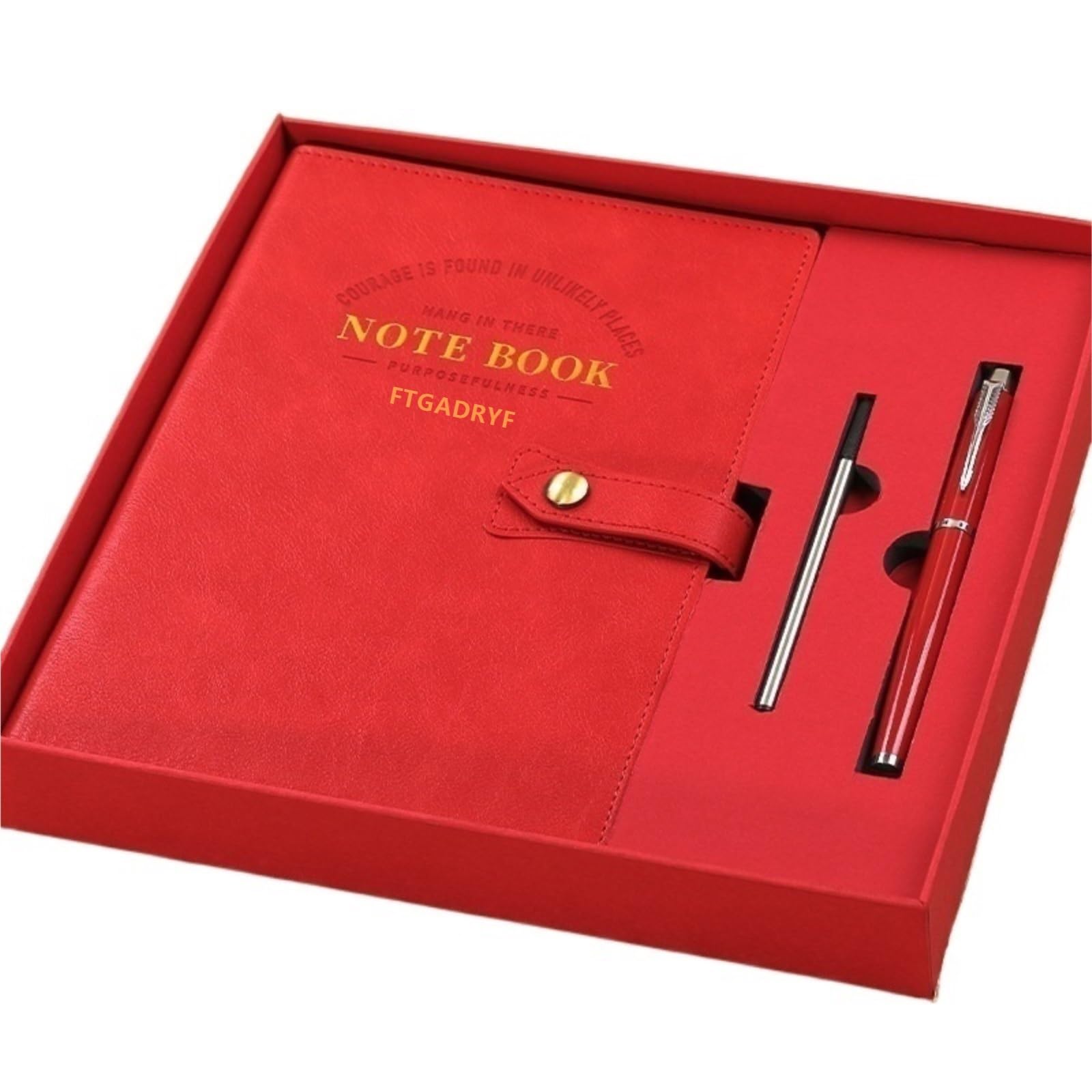 Copertina for raccoglitore in pelle PU A5, quaderno aziendale riutilizzabile, quaderno for esami post-laurea for studenti, con chiusura con fibbia magnetica(A5-Red-A)