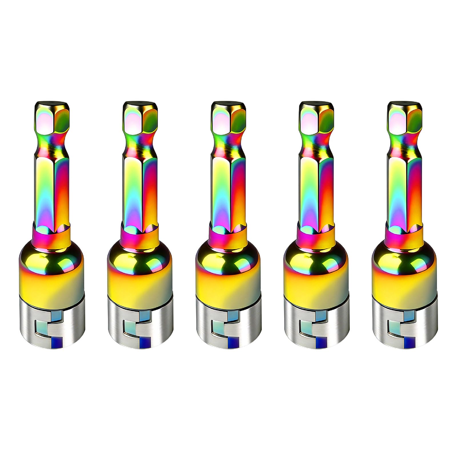 Kaccde A Color Coded 8Mm Sockets With Locking Pin For Power Tools Hexagonal Shanks Sockets