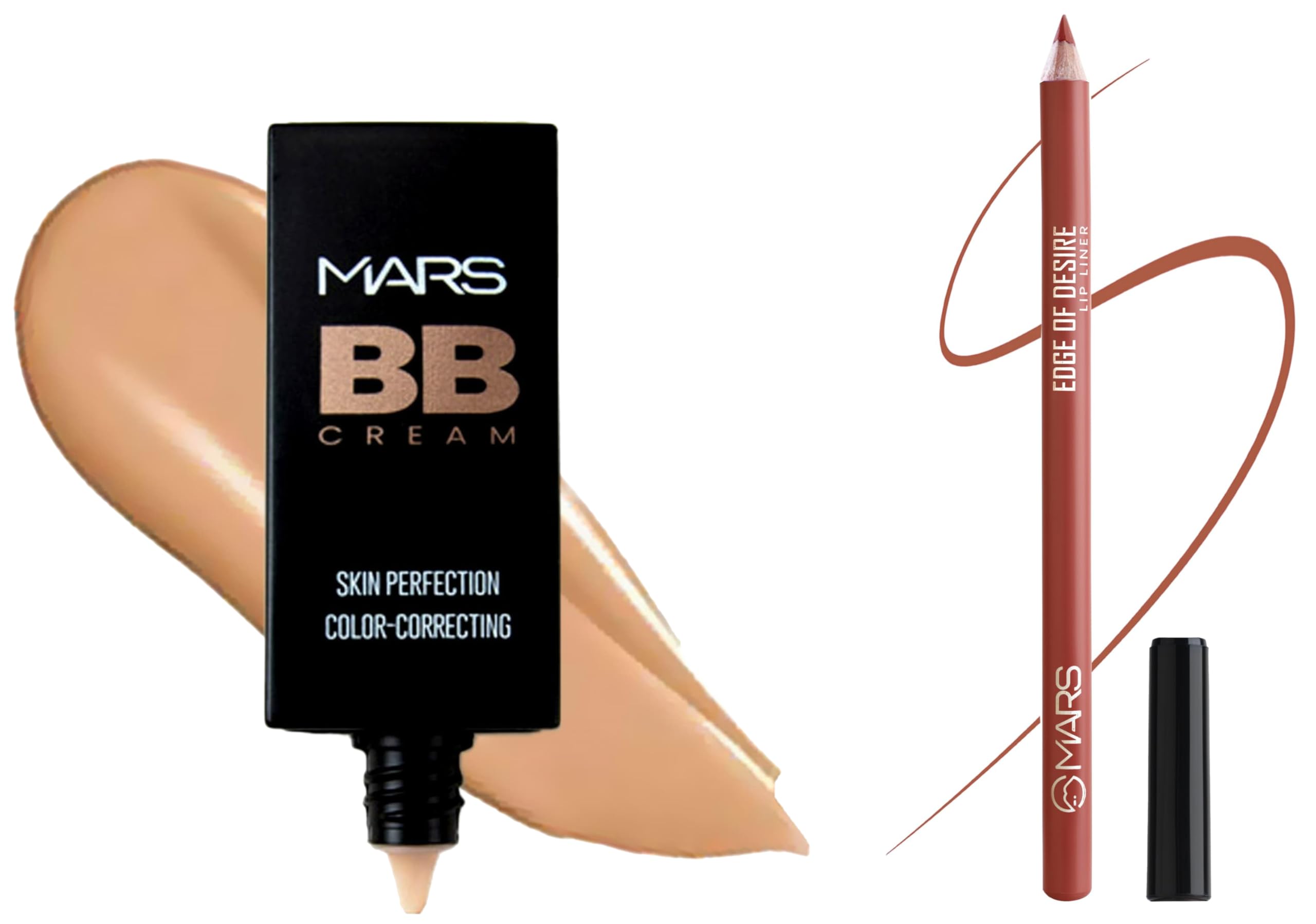 MARS BB Cream Lightweight Foundation | Blendable BB Cream for Women(30 ml) (Tan) Matte Lip Liner | One Swipe Smooth Application | Long Lasting Lip Pencil (1.4gm) (15-MUDDY BRICK)-image-23