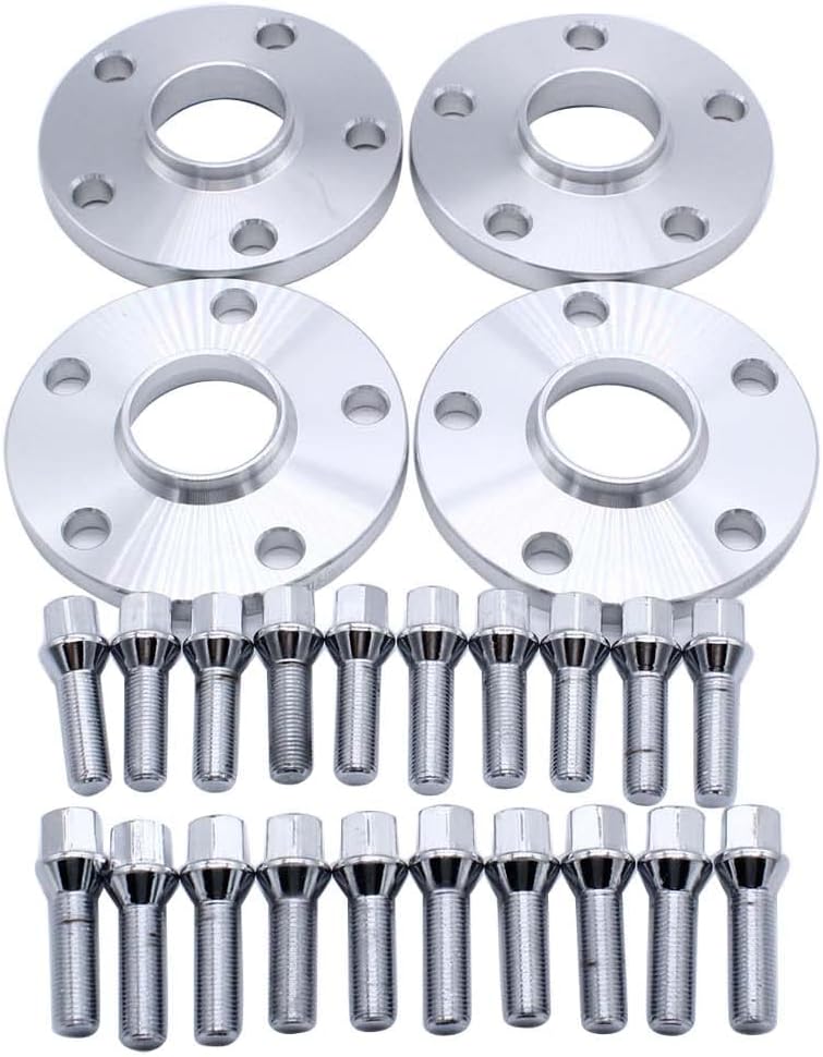 4pcs12mm & 15mm Spacers 5x112mm Hubcentric Forged Wheels Spacer M14x1.5 Adaptors Centre Bore 57.1mm Compatible with VW Golf MK7
