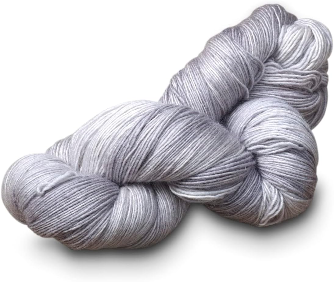 Manos Del Uruguay Silk Blend Fino - 100gm 415 Silver Tea Set, Hand Dyed Knitting Yarn