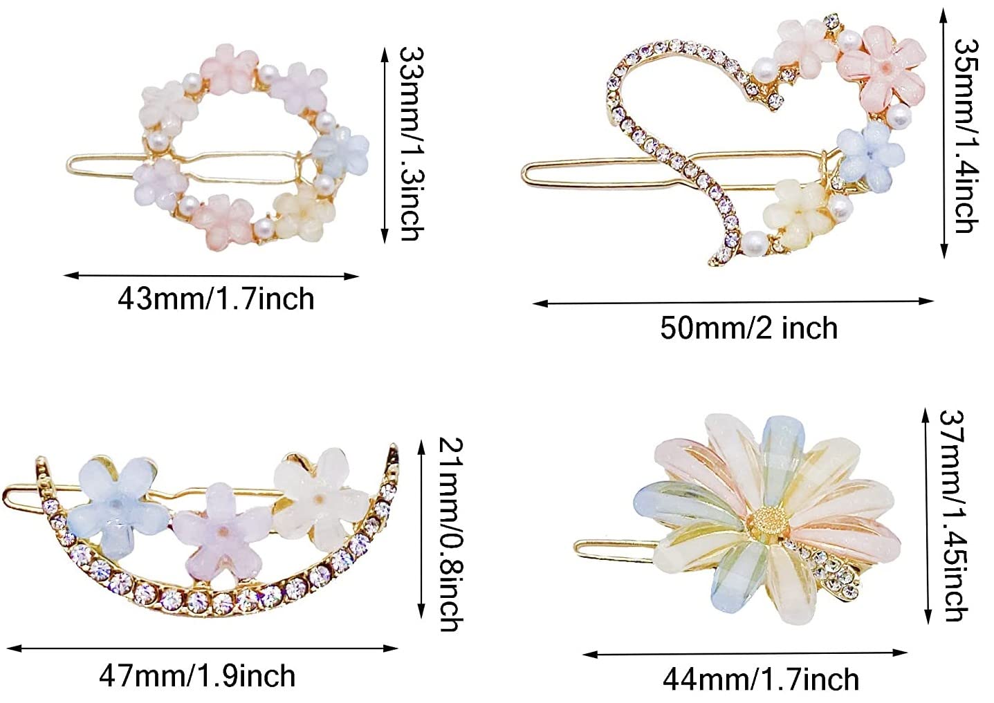 ANNACREATIONS 8 Pcs Korean Style Gold Metal Hair Pins Hair Clip 1