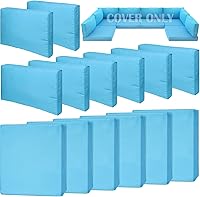 Vista 26 de Juego de 14 fundas de cojín impermeables para patio al aire libre, se adaptan a 6 asientos de mimbre de ratán seccional, fundas de repuesto