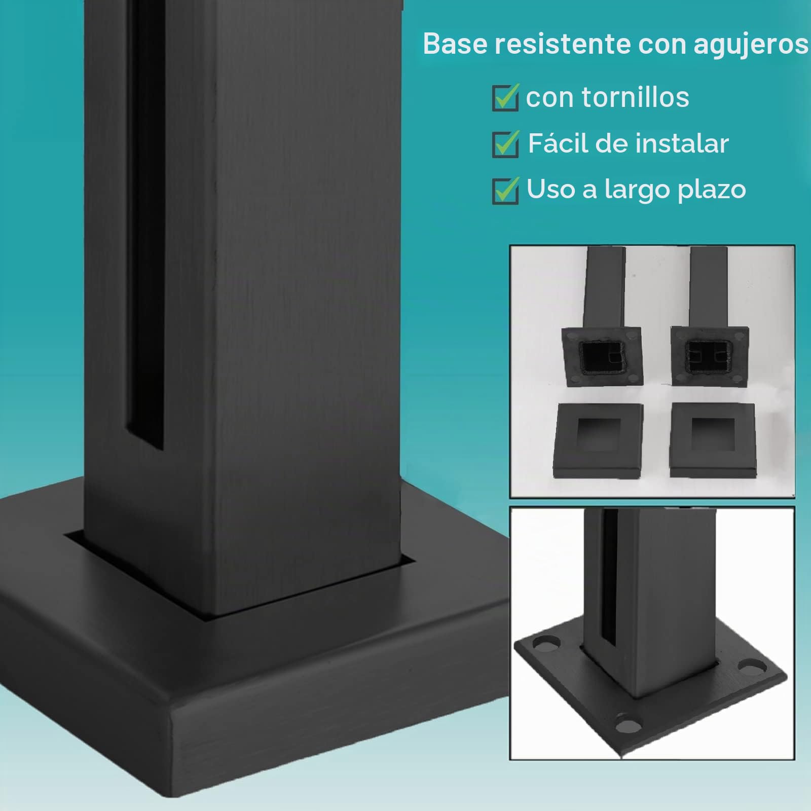 Glass Balustrade Post Clamp, Terrace Balcony Deck Glass Panel Post, 60/70/80/90/100/110/120/130 cm Tall Baluster Column Kit, 304 Stainless Steel Fence Support System ( Color : Mid Post , Size : Height