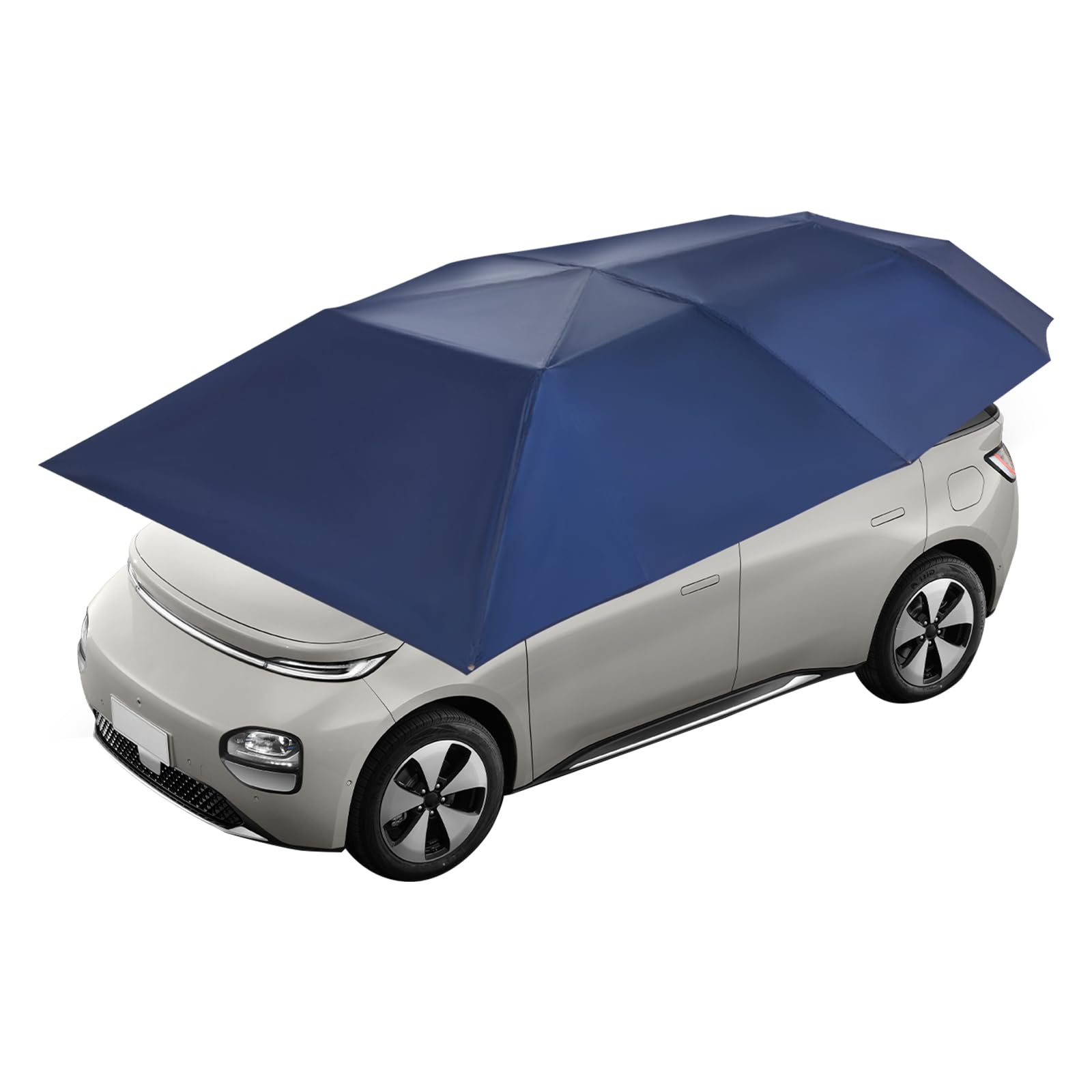 Halbautomatisches Auto Dachzelt 4,6x2,3m, UPF 30+, Starke Saugtaschen 70kg, Halbautomatik, Tragbarer Autoabdeckung mit Tasche, Sonnenschutz-Regenschutz-Schneeschutz-Blattschutz-Vogelfallenschutz