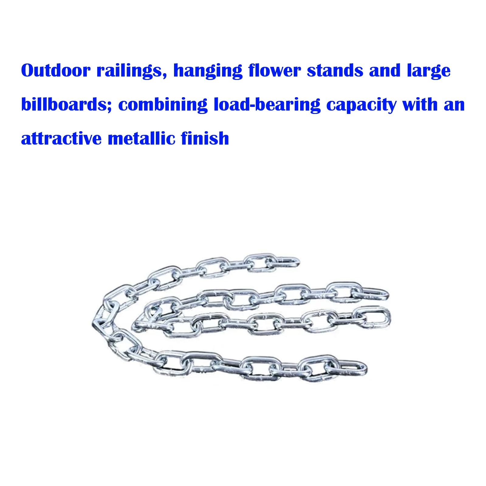 Catena di sollevamento in acciaio inox, catena di sicurezza, antifurto saldata, metallo particolarmente spesso, diametro 6 mm - 16 mm (12 mm x 1 pezzo)