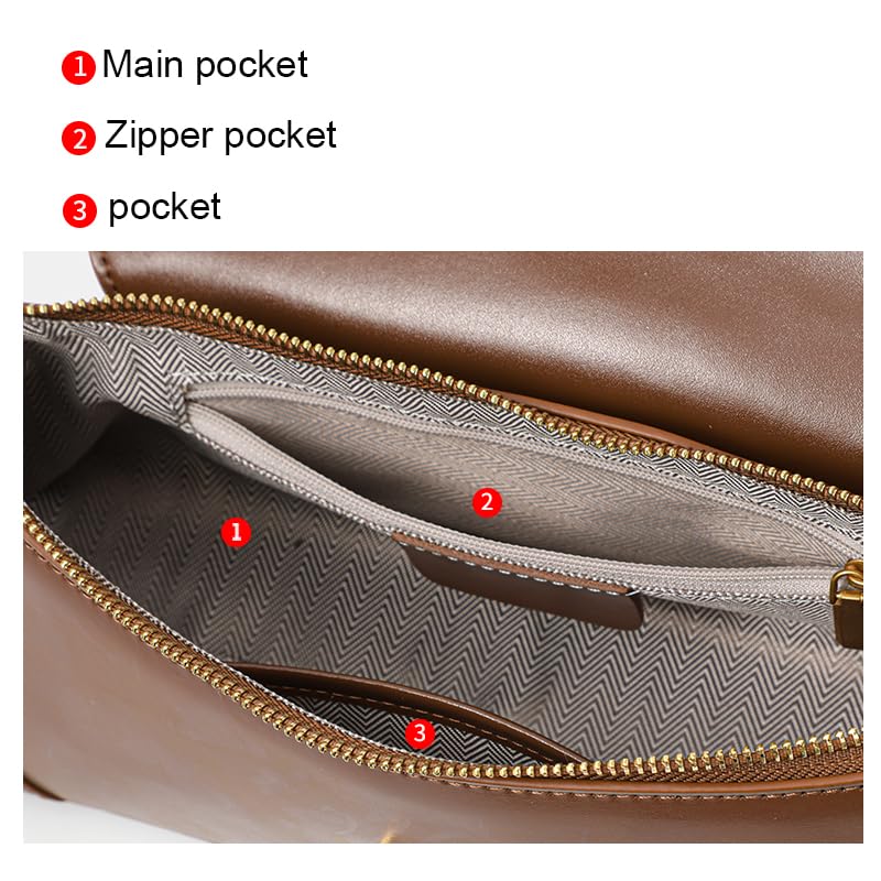 Genuine leather cowhide women's shoulder bag with flap buckle detachable simple underarm purse messenger bag3