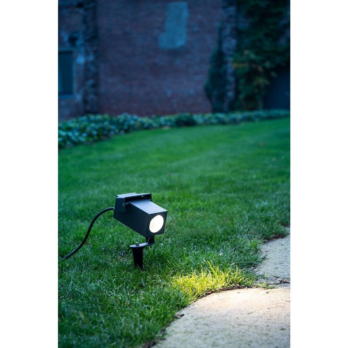 SLV lampada a picchetto THEO BRACKET SP QPAR51 / lampada da esterno per l’illuminazione di giardino, terrazza, piante, stradelli, stagni, faretto da esterno / GU10 IP65 7W antracite