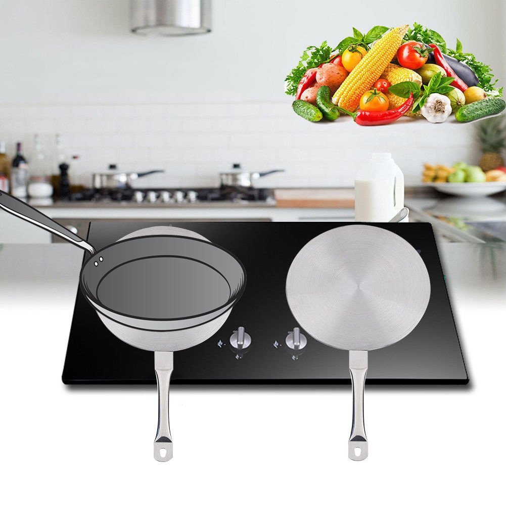 Warmteverspreiderplaat, roestvrij staal Warmteverspreider Inductieplaat Adapter Converter Gas Elektrisch fornuis Inductie kookplaat Warmtekoken Diffuser(3#24cm