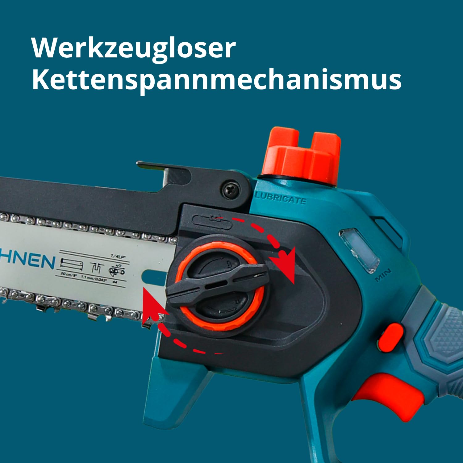 K&S Könner&Söhnen KS MCS20V-8 CASE PLUS - Minimotosierra inalámbrica con riel de 8 pulgadas y velocidad de cadena de 8 m/s, cargador de batería de 20 V y 2 rieles y 2 cadenas de 8 pulgadas. Batería KS