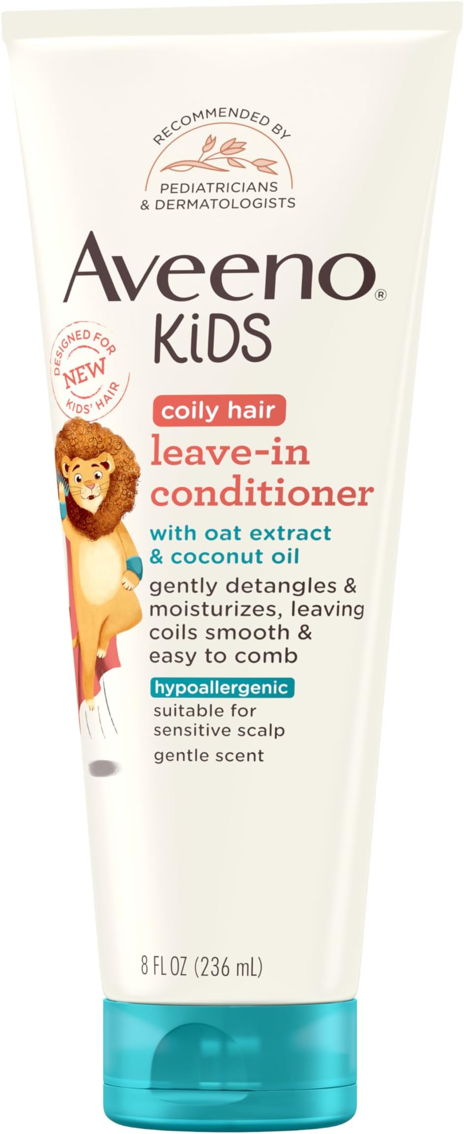 - Aveeno Kids Coily Hair Leave-In Conditioner, Toddler Leave-In Conditioner for Sensitive Scalps Gently Detangles & Moisturizes Leaving Natural Curls & Coils Smooth, Hypoallergenic, 8 fl. oz