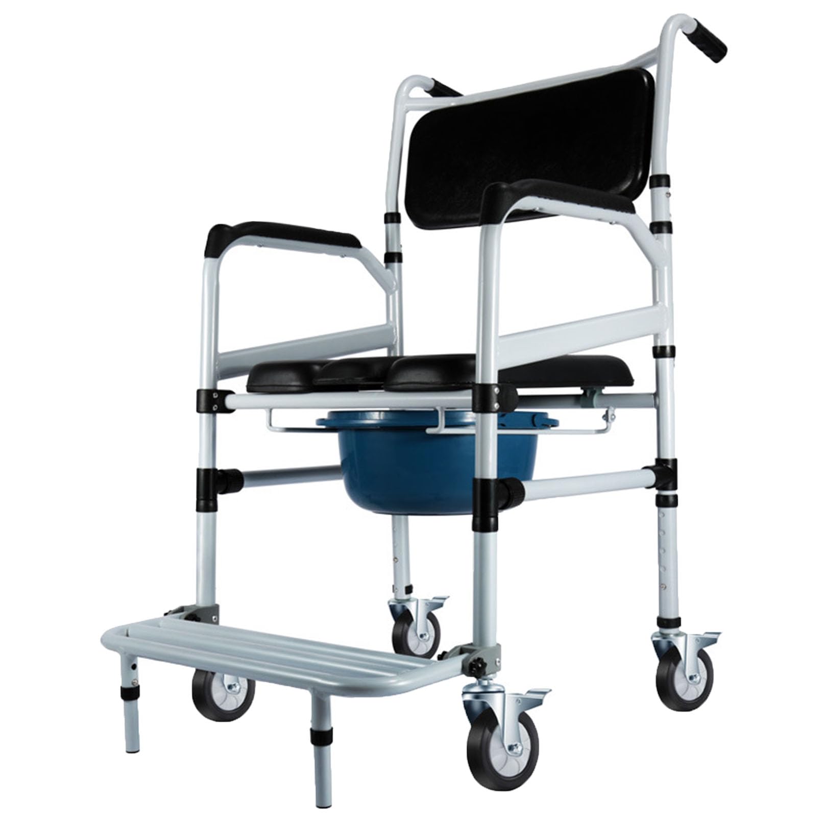 Toilet Chair with Armrests, Bathroom Aid, Height Adjustable, Non-Slip Feet, 150kg Load Capacity for Elderly and Disabled