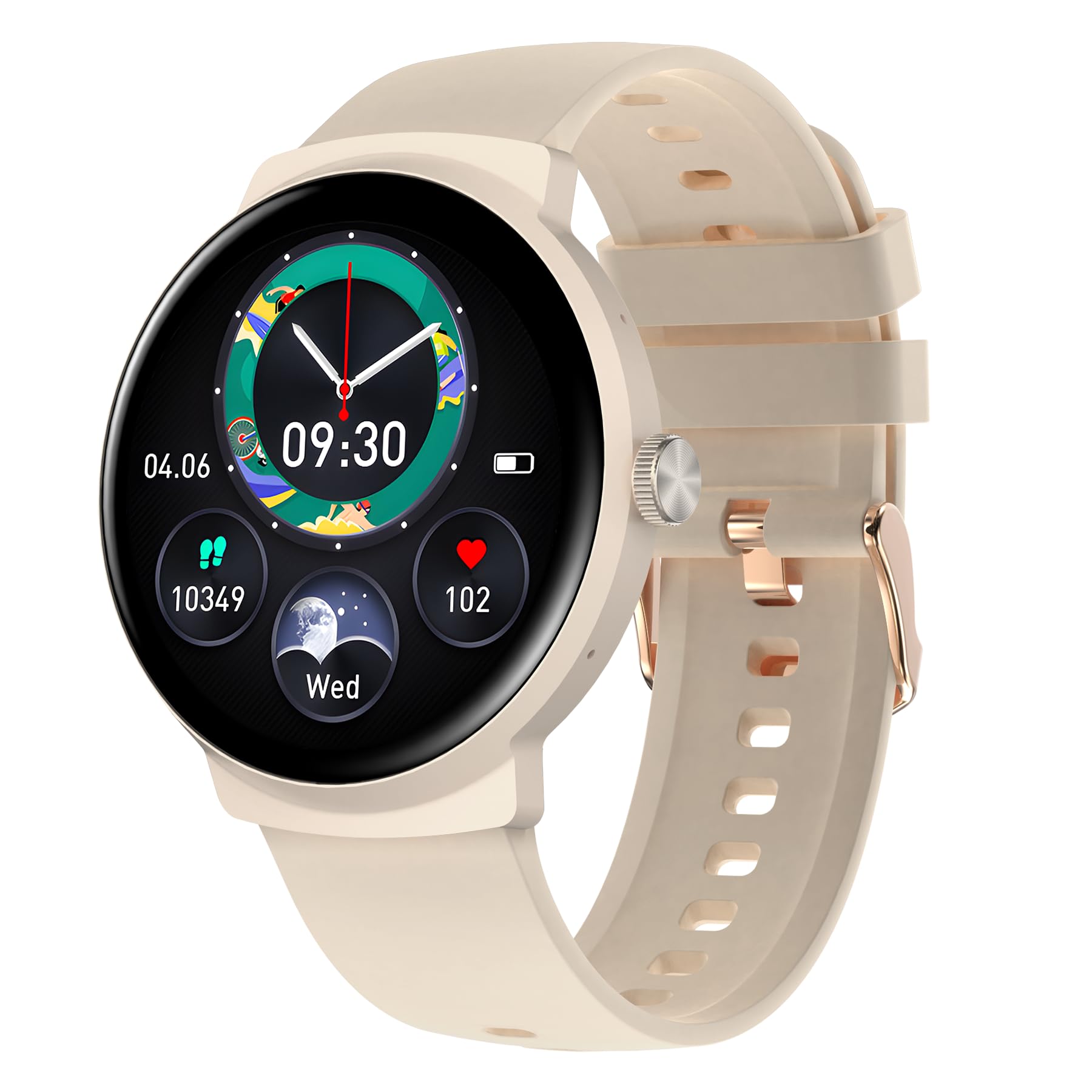 BRIBEJAT Smartwatch Hombre Mujer, 1.39" Reloj Inteligente con Llamadas Bluetooth, 100+ Deportivos Pulsera Actividad con Pulsómetro, Impermeable IP68 Reloj Digital para Android iOS, Té de la Leche