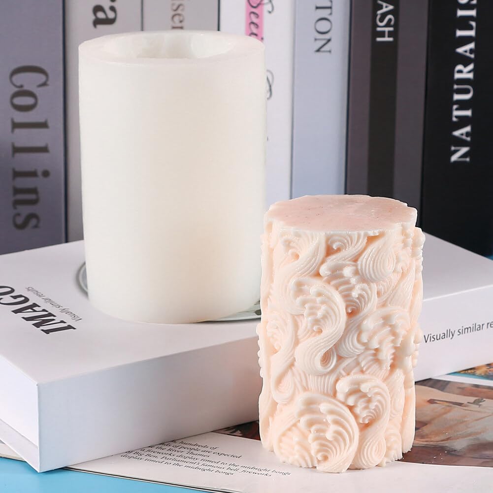 Molde de Silicona Flores Columnas Velas Moldes para Jabón Hecho a Mano Velas Fragantes Yeso Artesanía Adornos