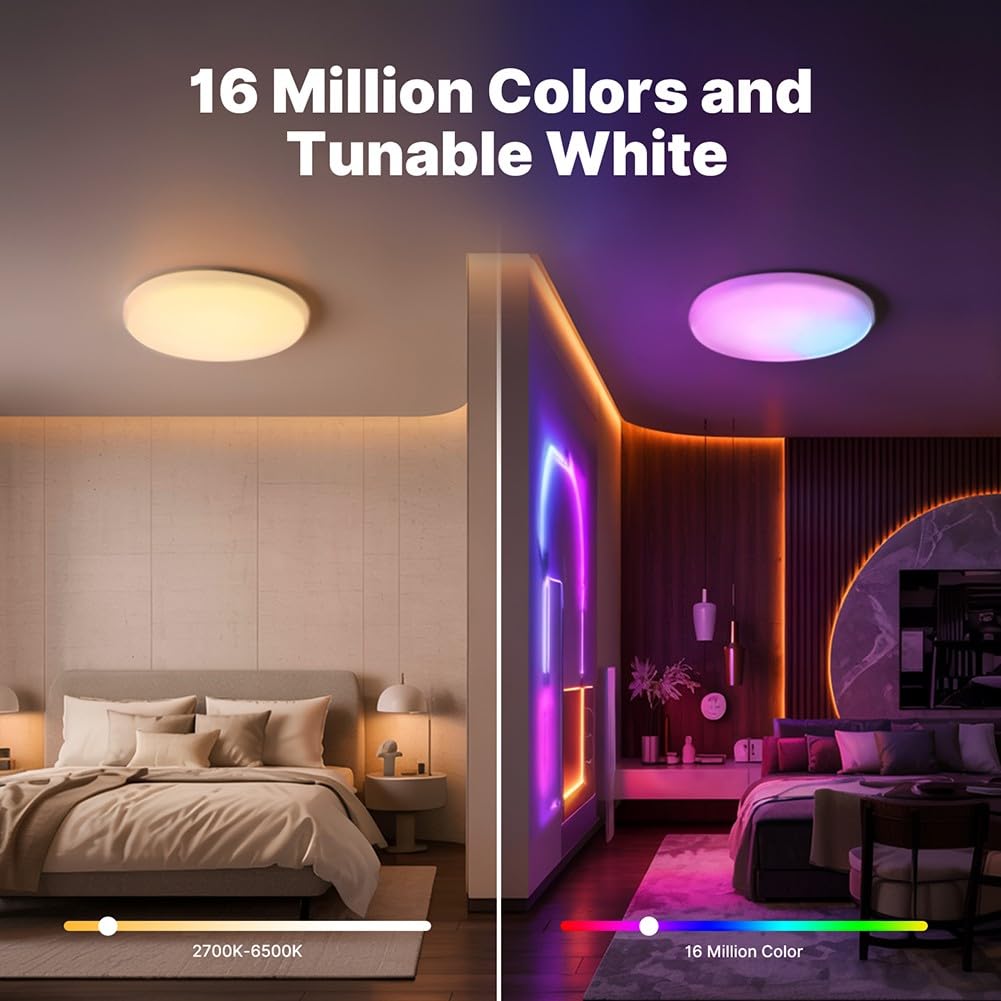 BlissfulAbode Per Zigbee Smart LED Plafoniera App Controllato 16 milioni di colori per Tuya