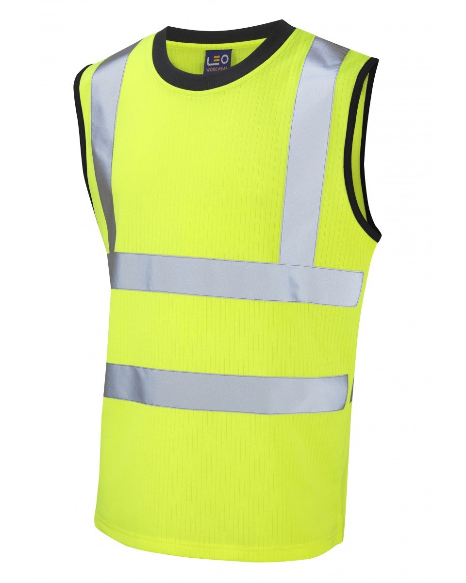 Leo Workwear Ashford High Visibility Comfort Poly/Cotton Generous Fit Hi-Vis Vest, X Large, Hi-Vis Yellow