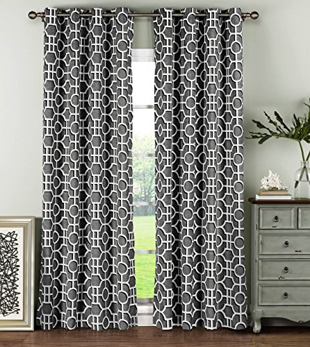 Window Elements Lenox Vorhang, Baumwolle, mit Ösen, 1 Paar 104x96 anthrazit Cover