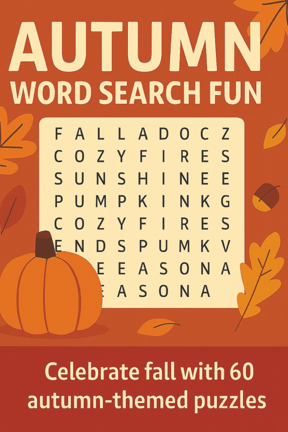 Autumn Word Search Fun: Celebrate crisp days and colourful leaves with 60 autumn-themed word searches—solutions included! (Terry's Puzzlers)