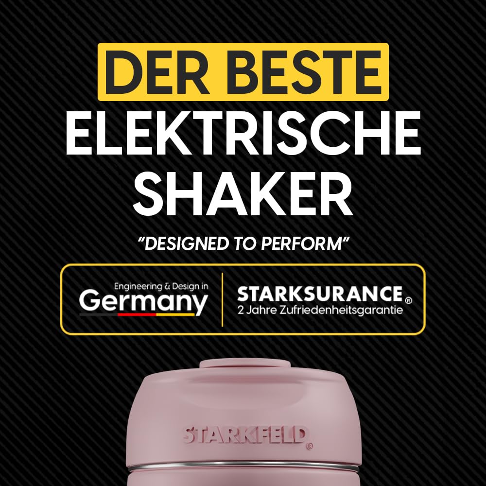 STARKSHAKE® V4 – ausgezeichnet als bester elektrischer Shaker vom F.A.Z.-Verlag (2025) | Elektrischer Protein Shaker für cremige Eiweiß Shakes | 8000 UPM | USB-C | 120+ Shakes | inkl. STARKPOD | PINK