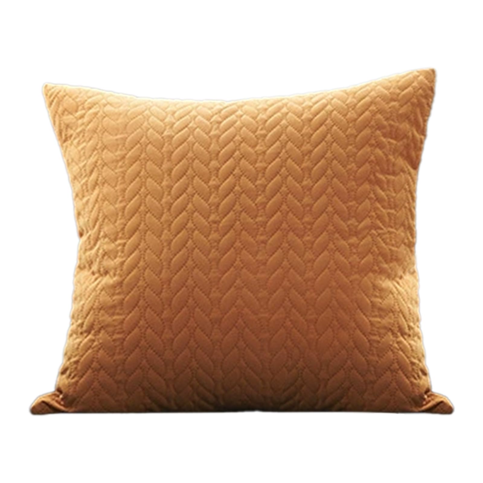 3D Leaf Quilted Embossed Pillow Cover Double Sided Solid Color Cushion Case with Border Edging Decorative Throw Pillow