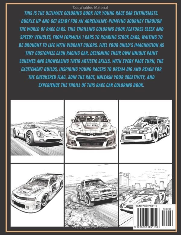 Miniatura 2 de Race Cars A coloring book for kids.