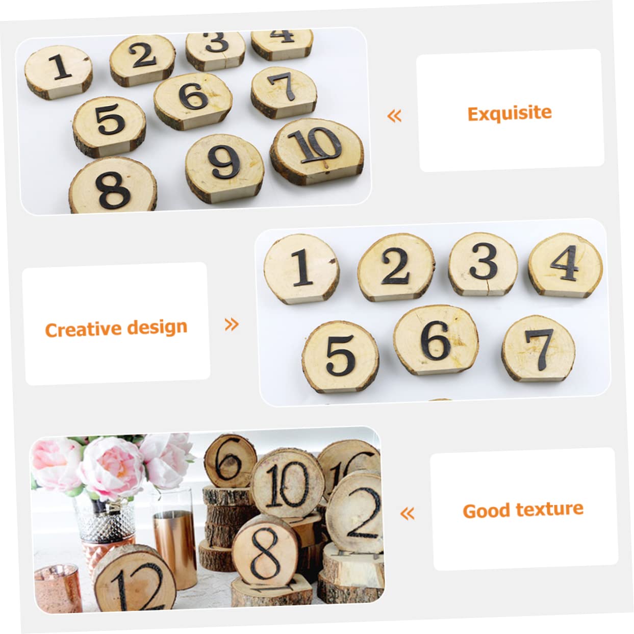 Holz Tischnummern 1-10 für Hochzeitstische Rustikal | Klassisch Dekorativ, Präzise Geschnitten, Stabile 10 Stück-packung, Passend für Feier und Tischordnung