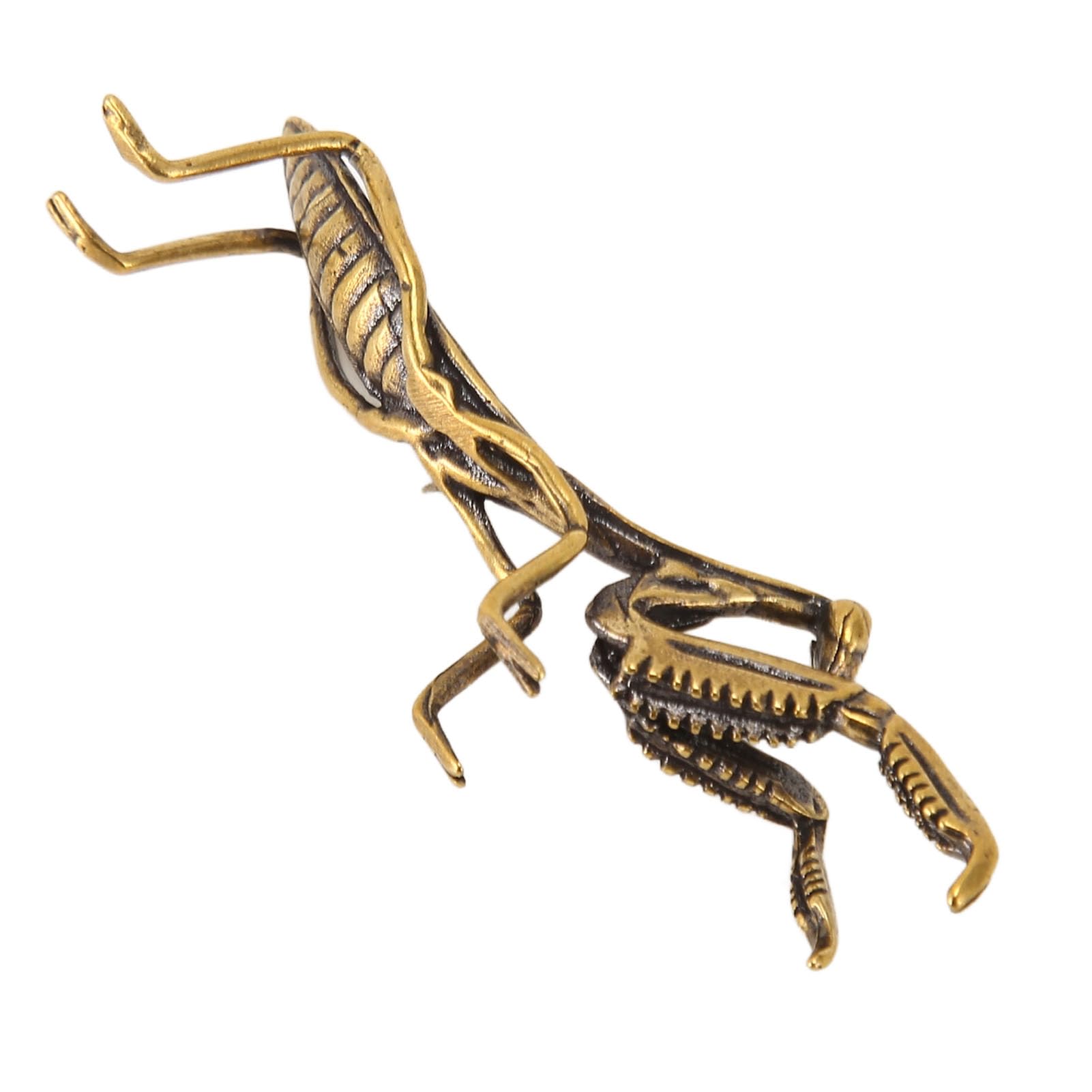 Jelquix Copper Praying Mantis Ornament Vintage Hand Painted Figurine for Home Decoration Desk Accent 2.76 X 1.02in