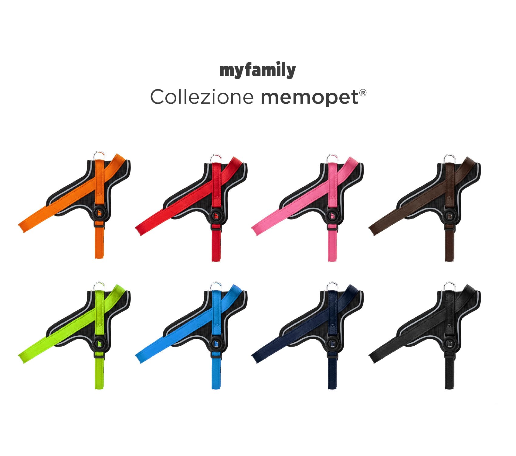 MyFamily Arnés para Perros De Poliéster Made In Italy, Los Datos Maestros De Tu Perro Siempre Contigo, Conexión para Smartphone con Tecnología NFC, Modelo K, Colección Memopet