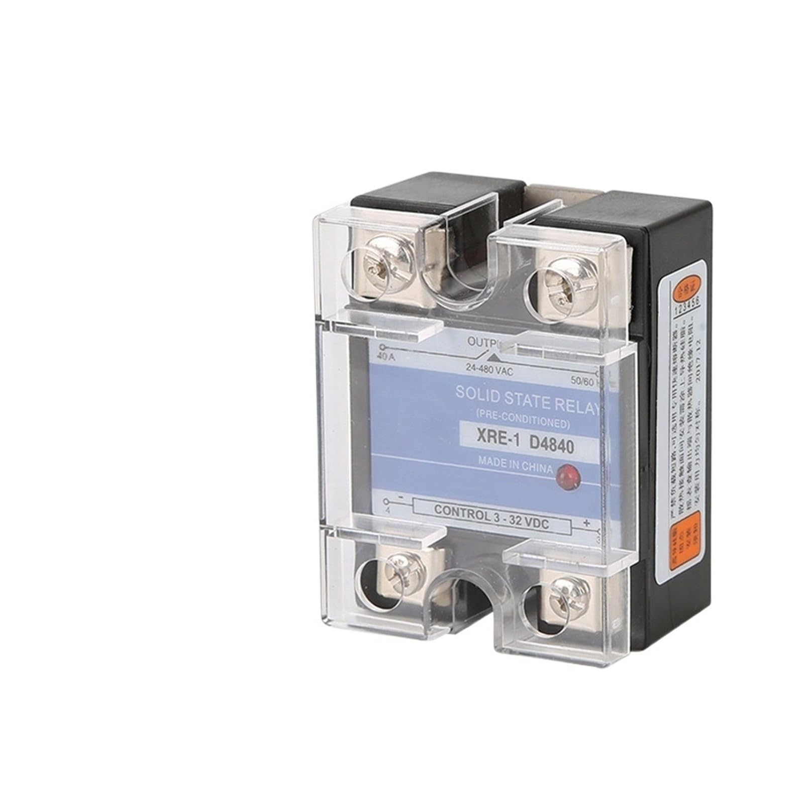 Relé de Estado sólido con Cubierta de plástico, 10A ~ 150A, DA DD AA, Control monofásico de CC, CA de 220V a 3-32VDC SSR-10DA 25DA 40DA(DD,40A)